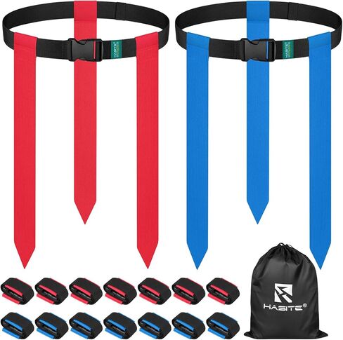 Flag Football Belts, 2/4/10/14 pcs of Adjustable Flag Football Set with Flags, Suitable for Youth Adults and Kids in Kuwait