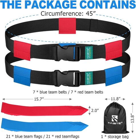 Flag Football Belts, 2/4/10/14 pcs of Adjustable Flag Football Set with Flags, Suitable for Youth Adults and Kids in Kuwait