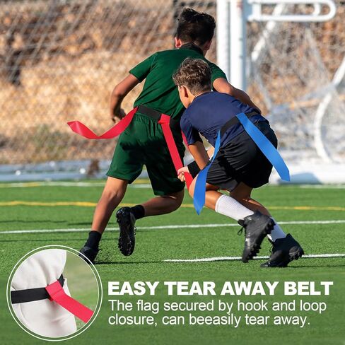 Flag Football Belts, 2/4/10/14 pcs of Adjustable Flag Football Set with Flags, Suitable for Youth Adults and Kids in Kuwait