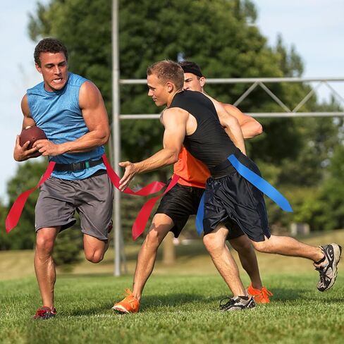 Flag Football Belts, 2/4/10/14 pcs of Adjustable Flag Football Set with Flags, Suitable for Youth Adults and Kids in Kuwait