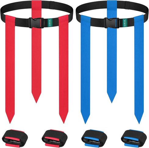 Flag Football Belts, 2/4/10/14 pcs of Adjustable Flag Football Set with Flags, Suitable for Youth Adults and Kids in Kuwait