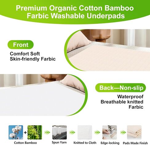 Adult Bed Pads Washable Waterproof Extra Large-60''x47'' 5-Layer Comfort Soft Extra Large Incontinence Bed Pads, Heavy Absorbency Nonslip Bed Wetting Pads Large in Saudi Arabia