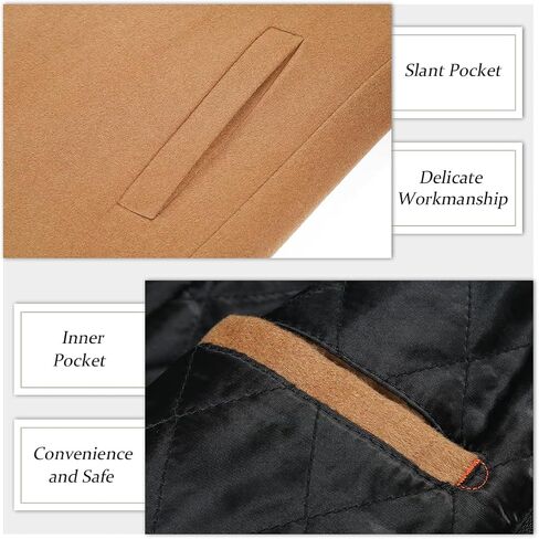APTRO Men's Wool Trench Coat Winter Hoodie Coat Premium Business Wool Jacket in Kuwait