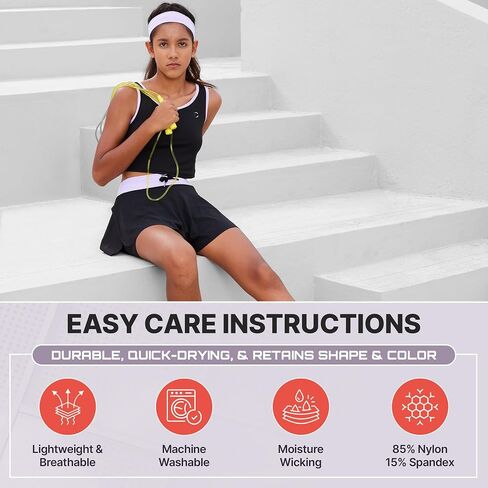 Flowy Girls Butterfly Shorts Skirts w/Pockets & Athletic Sleeveless Tank Tops, Dance Tennis Cheer Running (5pc Set) in Saudi Arabia