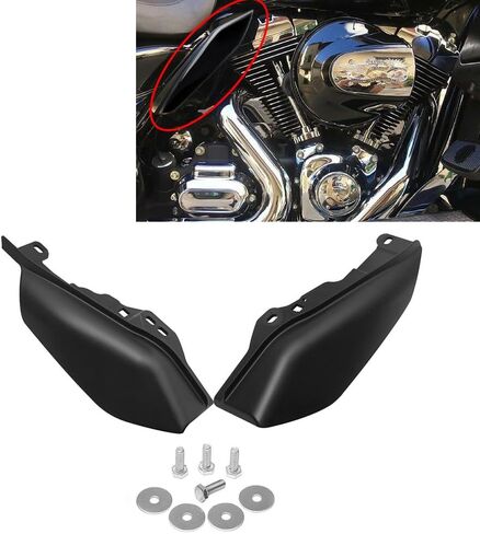 Mid Frame Air Deflectors Heat Shields Deflector 2009-2024 Compatible for Harley Davidson Touring Street Glide Road Glide Electra Glide Road King Ultra Limited Tri Glide CVO (Chrome) in Saudi Arabia
