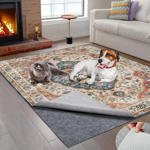 9x12 ft Rug Pad, Waterproof & Non Slip Rug Pads Felt + Rubber Backing, Under Rug Carpet Non Slip Pad for Hardwood Floors, Keep Your Rugs Safe and in Place (9 x 12 Ft) in Kuwait
