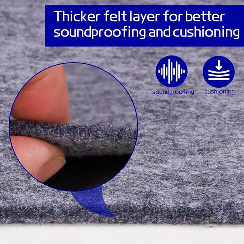 Non Slip Rug Pad, 1/4" Extra Thick Felt Under Rug, 3x5 Ft Rug Pad, Cushioned Carpet Padding for Area Rugs, Hardwood Floors, Laminate, Tile, Keep Your Rugs Safe and in Place in Saudi Arabia