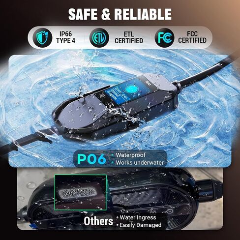 Tera 2025 New EV Charger for Tesla 40A 2.8" Largest Display ETL FCC 25FT NACS Level 2 NEMA 14-50 Plug & NEMA 5-15 for Level 1 Waterproof Patent IP66 Portable EV Charger for Tesla Model Y/3/S/X P06 in Saudi Arabia