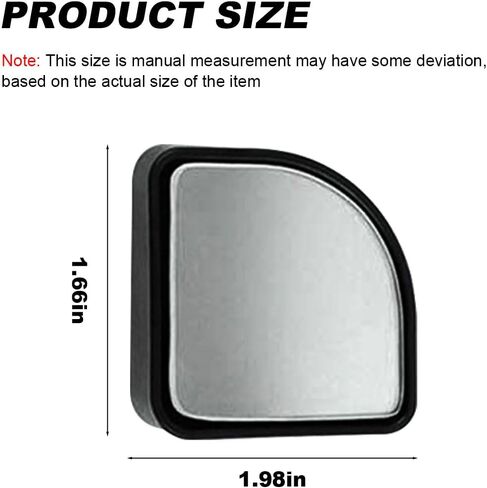 2PCS Fan Shaped Blind Spot Mirrors for Cars, 360 Degree Convex Wide Angle Rear View Mirror, Adhesive HD Glass Side Mirror, Universal Auxiliary Safety Parking Mirror for Cars SUVs Trucks (Black) in Saudi Arabia