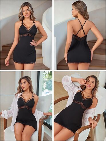 Avidlove Women's Sexy Nightgown for Women Lace Babydoll Chemise Strap Nightwear in Kuwait