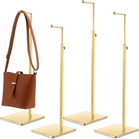 Maitys 4 Pack Purse Display Stands, Adjustable Height Handbag Display Stand Metal Bag Display Rack Handbag Stand Holder Single Hanging Hook Bag Stand for Boutique Store (Gold) in Kuwait