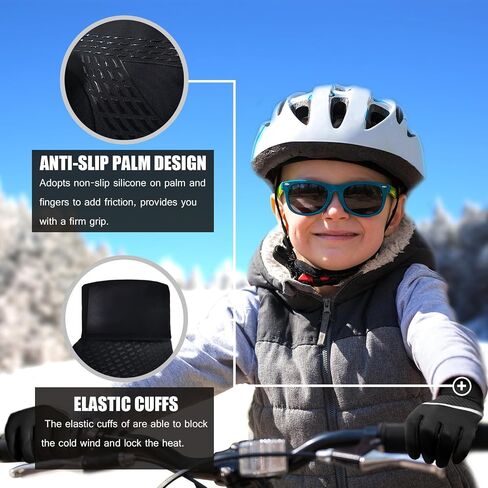 Kids Warm Bike Gloves MTB Cycling Racing Bicycles Full Finger Gloves for Climbing Riding Biking Outdoor Sports in Kuwait