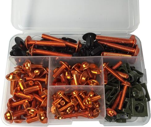 210 PCS دراجة نارية نصيحة براغي براغي أكياس الألومنيوم غسالات غسولات مسامير المكسرات لماهية ياماها كاواساكي بي إم دبليو سوزوكي هوندا الدراجة الترابية الدراجة الرياضية مروحية المقهى المتسابق ATV Scooter (الأحمر) in Kuwait