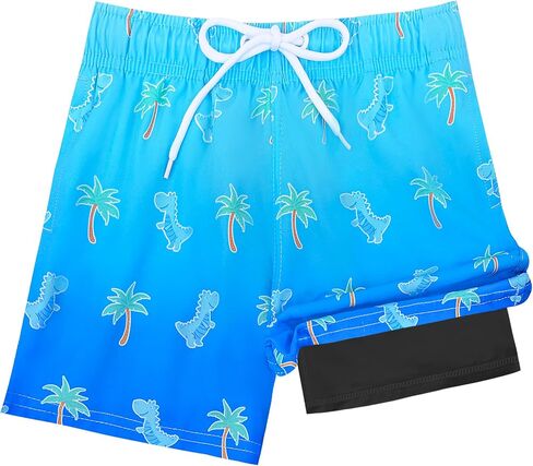 Toddler Swim Trunks with Compression Liner Quick Dry Toddler Bathing Suits Boys Swim Shorts Swimsuit Kids Swimwear in Kuwait