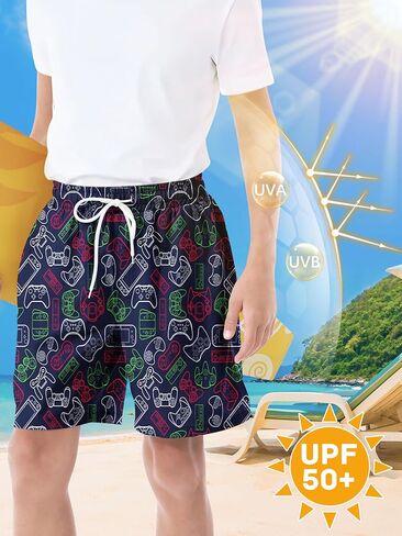 3/1 Pack Boys Swim Trunks Upf 50+ Swim Shorts Shorts Shorts with Mesh Lining Quick Dry Beachwear Swimsuit in Kuwait