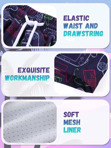 3/1 Pack Boys Swim Trunks Upf 50+ Swim Shorts Shorts Shorts with Mesh Lining Quick Dry Beachwear Swimsuit in Kuwait