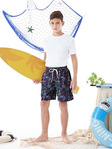 3/1 Pack Boys Swim Trunks Upf 50+ Swim Shorts Shorts Shorts with Mesh Lining Quick Dry Beachwear Swimsuit in Kuwait
