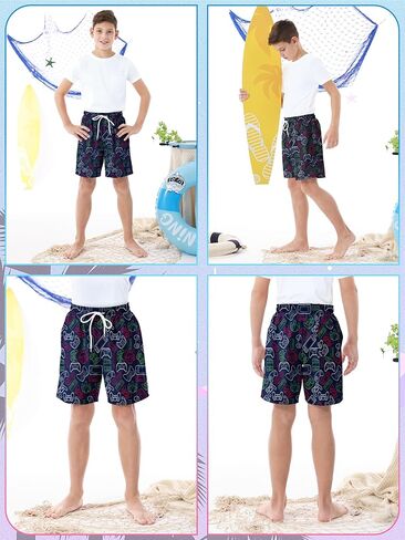 3/1 Pack Boys Swim Trunks Upf 50+ Swim Shorts Shorts Shorts with Mesh Lining Quick Dry Beachwear Swimsuit in Kuwait