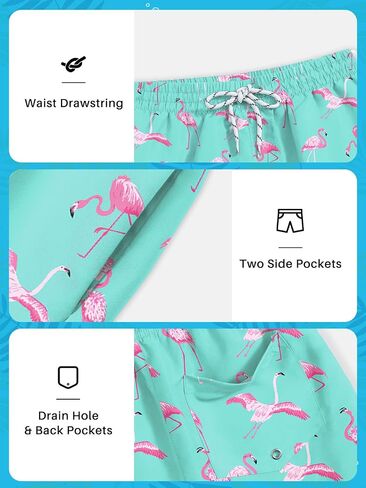 Boys Summer Beach Swim Trunks Compression Liner Adjustable Drawstring Board Shorts 6-16 Years in Saudi Arabia