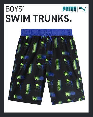 PUMA Boys Swim Trunks - Quick Dry Swimming Shorts with Pockets and Mesh Lining - Active Swimming Trunks for Boys in Saudi Arabia
