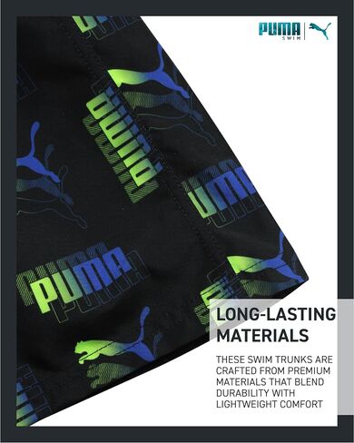 PUMA Boys Swim Trunks - Quick Dry Swimming Shorts with Pockets and Mesh Lining - Active Swimming Trunks for Boys in Saudi Arabia