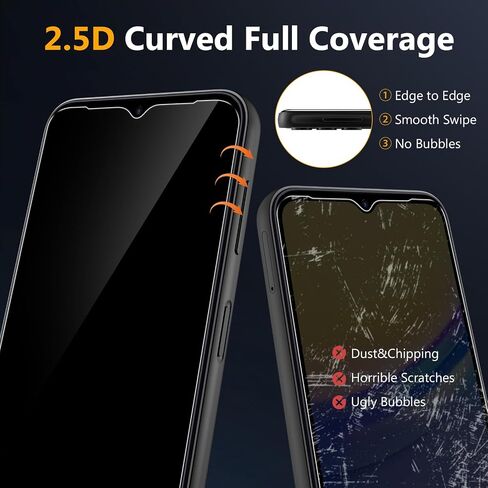 [2 Pack]Asstar for Privacy Screen Protector for Samsung Galaxy A25 5G 6.5",9H Shatterproof Tempered Glass Screen Protector for Samsung Galaxy A25 5G Case Friendly Accessories Military-Grade Protection in Kuwait