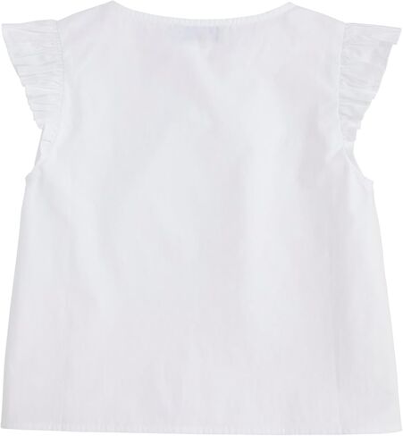 vineyard vines Girls' Poplin Ruffle Button Down Top in Saudi Arabia
