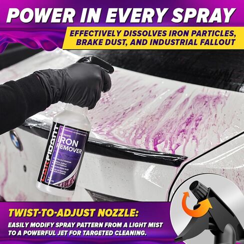 Iron Remover Car Detailing – Iron Decon Spray, Pulls Out Brake Dust, Rust & Fallout - Contaminant Removal for Car Paint & Wheels, pH Neutral Formula - 16 fl. oz. in Kuwait