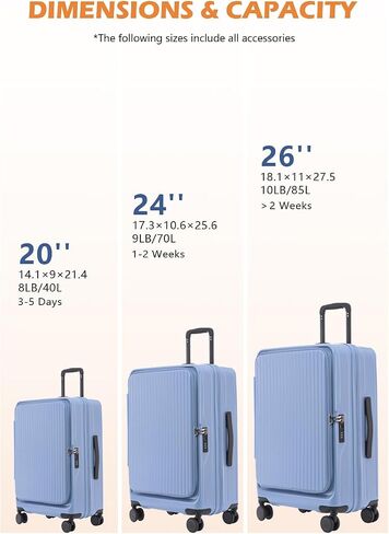 HotWay 24 Inch Expandable Checked Luggage with Cup Holder, Hardside TSA Approved Luggage with Spinner Wheels, Top Opening Suitcase For Travel, Black in Saudi Arabia