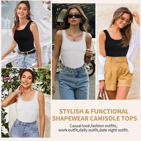joyshaper نساء دبابة الالتهاب يلبس من الدانتيل الدانتيل المشكل للبطن السيطرة على مريح camisole مريح cami undershirt in Kuwait