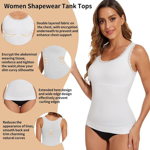 joyshaper نساء دبابة الالتهاب يلبس من الدانتيل الدانتيل المشكل للبطن السيطرة على مريح camisole مريح cami undershirt in Kuwait
