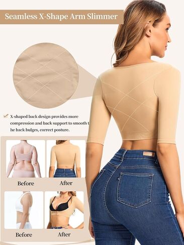 JOYSHAPER Upper Arm Shapers for Women Compression Sleeves Post Surgery Shapewear Tops Posture Corrector Arm Slimmer Vest in Saudi Arabia
