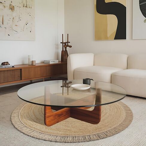 KIBAGA Beautiful Round Jute Area Rug for Your Home - This Natural 5x5 ft Hand Woven Rug Fits Perfectly Into Your Entry Area, Kitchen Or Living Room - Modern Braided Circle Mat Enhances Any Boho Decor in Kuwait