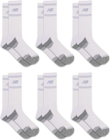 New Balance Performance Cushioned Crew Socks-6 & 12 Pairs-Moisture Wicking in Saudi Arabia