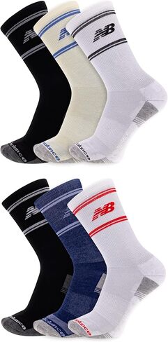 New Balance Performance Cushioned Crew Socks-6 & 12 Pairs-Moisture Wicking in Saudi Arabia