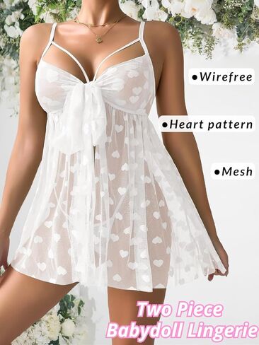 الملابس الداخلية لعيد الميلاد للنساء هدية مثير ، افتح لي القوس القلب تدفق بيبيول عيد الحب ، شبك الشبكات نوم غريبة in Kuwait