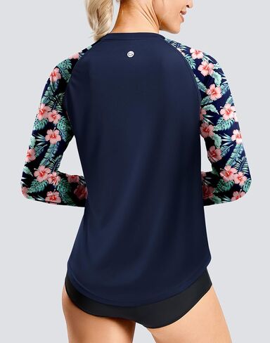G Gradual Women's Rash Guard with Zip Pocket Long Sleeve UV Sun Protection Swim Shirts Lightweight Hiking Workout Tops in Saudi Arabia