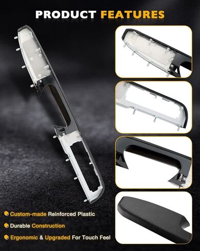 Door Armrest Repair Kit, Compatible with 2010-2014 Chevy Silverado Suburban Tahoe Avalanche, GMC Yukon Sierra, Front Left Driver Door Panel with Release Handle Above Armrest (27 inch), OE# 926740 in Saudi Arabia