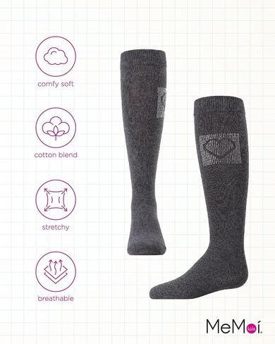 Memoi Rhinestone Girls Girls Knee High Cotton Socks in Kuwait
