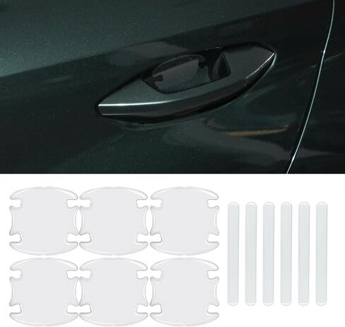 12PCS Car Door Handle Scratch Protector, Door Handle Stickers, Waterproof Anti-Scratches Car Door Cup Protector Transparent, Car Accessories Auto Protection Film Universal for Cars (12PCS) in Kuwait