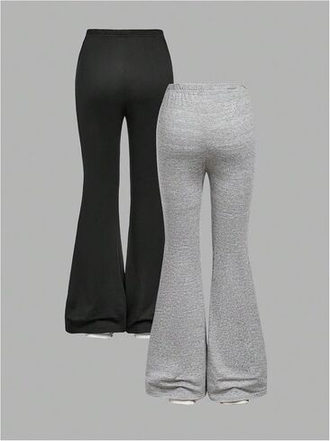 Girl's 2 Pack Letter Graphic Flare Leg Pants Leggings Bowknot مرنة بيلات الخصر in Kuwait