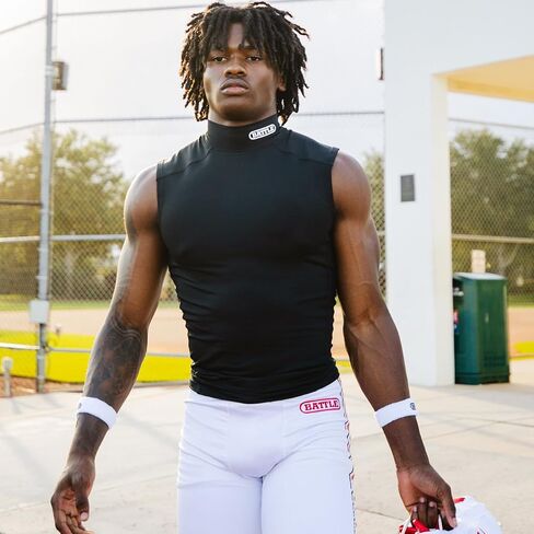 Battle Sports PRO Compression Sleeveless Mock Neck, 4 Way Stretch, Moisture Wicking for Adults in Saudi Arabia