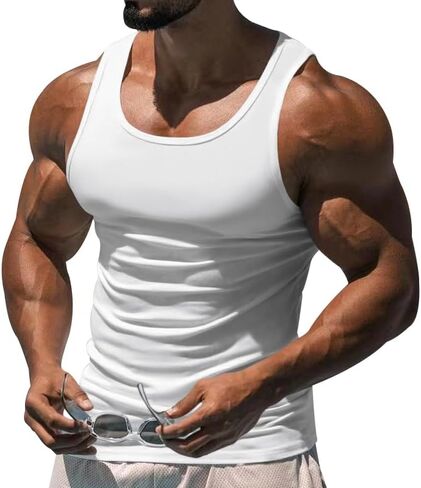 Men's Gym Workout Tank Tops - Soft Lightweight Sleeveless Muscle Shirts for Beach & Athletic Wear in Saudi Arabia