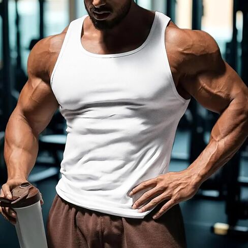Men's Gym Workout Tank Tops - Soft Lightweight Sleeveless Muscle Shirts for Beach & Athletic Wear in Saudi Arabia