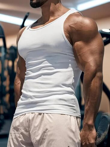 Men's Gym Workout Tank Tops - Soft Lightweight Sleeveless Muscle Shirts for Beach & Athletic Wear in Saudi Arabia