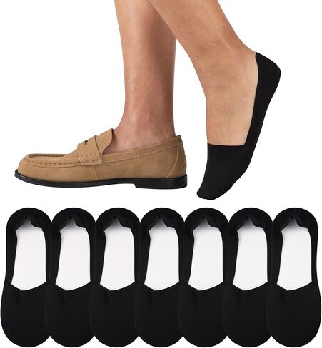 Heatuff 7 Pairs Mens No Show Socks Non Slip Low Cut Liner Socks Casual Thin Invisible Socks for Flat Boat in Saudi Arabia