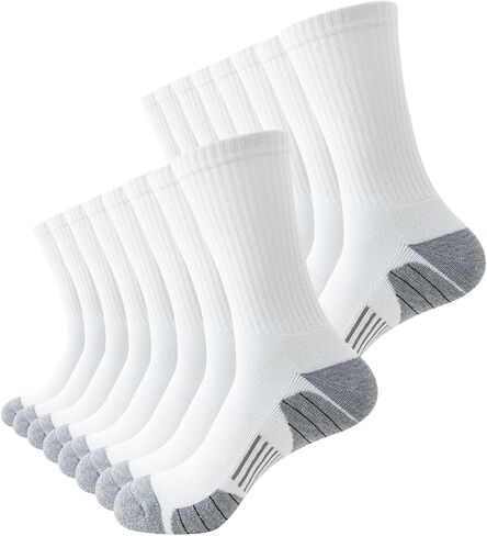 JOYNÉE 8 Pairs Mens Athletic Crew Socks Cushion Running Work Breathable Outdoor Socks for Men,Sock Size:10-13 in Saudi Arabia