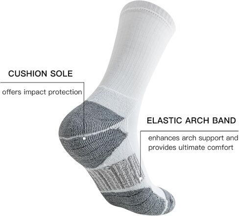 JOYNÉE 8 Pairs Mens Athletic Crew Socks Cushion Running Work Breathable Outdoor Socks for Men,Sock Size:10-13 in Saudi Arabia