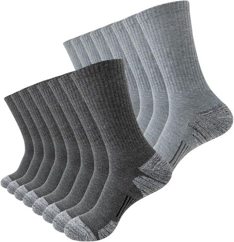 JOYNÉE 8 Pairs Mens Athletic Crew Socks Cushion Running Work Breathable Outdoor Socks for Men,Sock Size:10-13 in Saudi Arabia