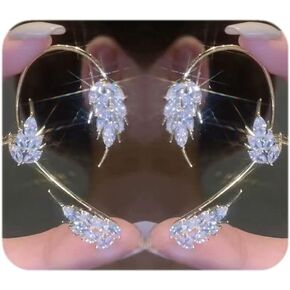 2PCS Butterfly Ear Cuffs Earrings Zircon Earrings Butterfly Ear Wrap No Piercing Eae Cuff Clip On Earrings For Women Jewelry